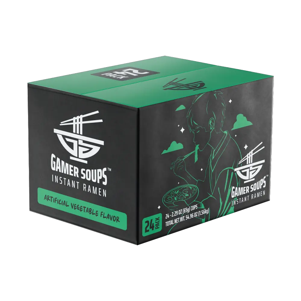Gamer Soups Instant Noodles - Vegetable (24 Cup Box)