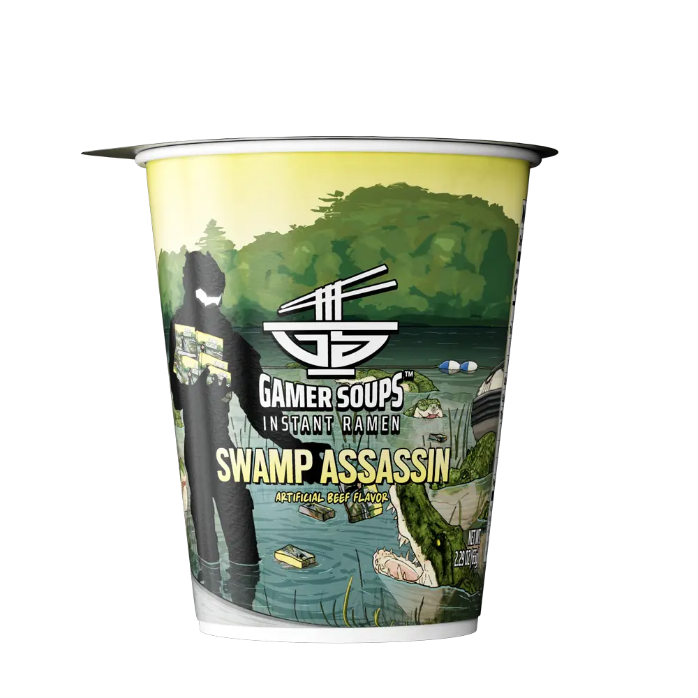 Gamer Soups Instant Noodles - Swamp Assassin (24 Cup Box) - Image 4