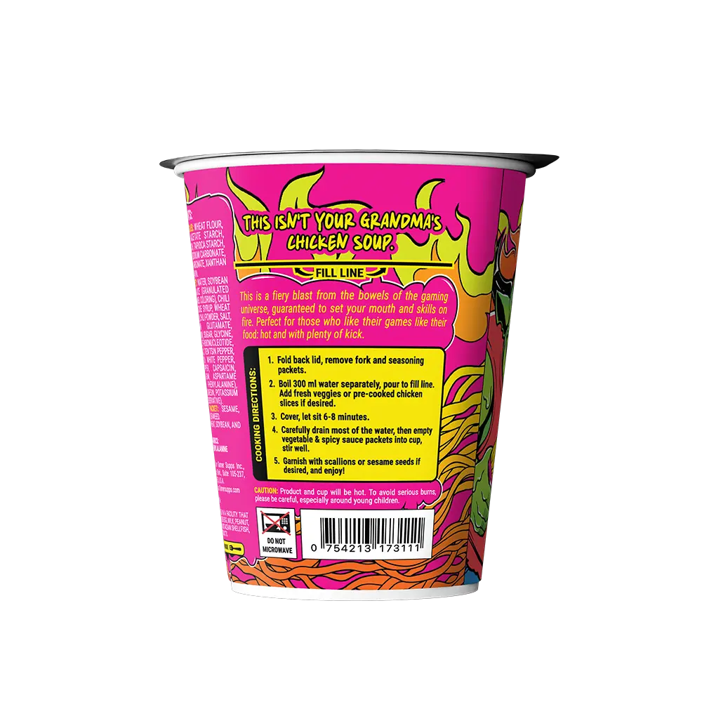 Gamer Soups Instant Noodles - Meat Sweats (Single Cup) - Image 2