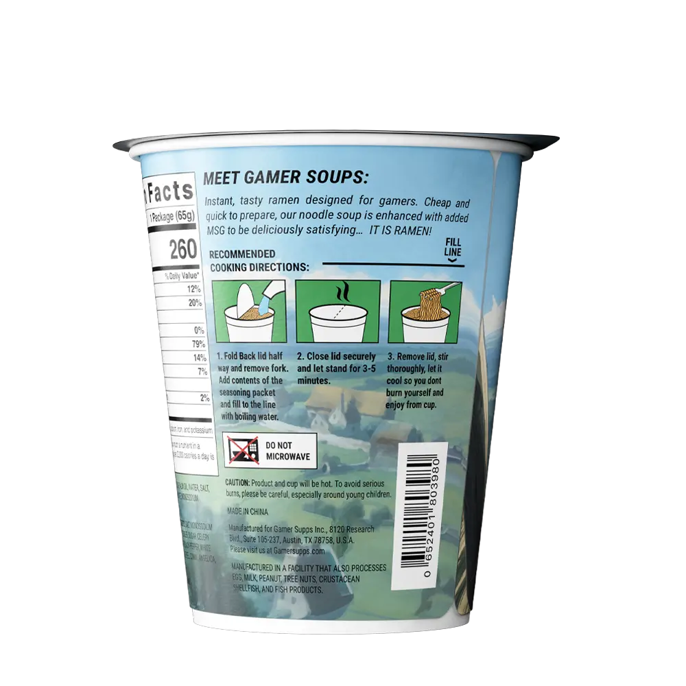 Gamer Soups Instant Noodles - Vegetable (24 Cup Box) - Image 6