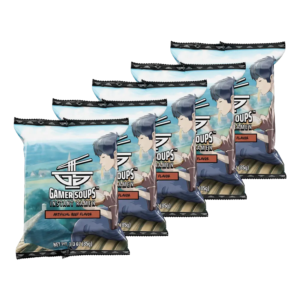 Gamer Soups Instant Noodles - Beef Bricks (5 Pack)